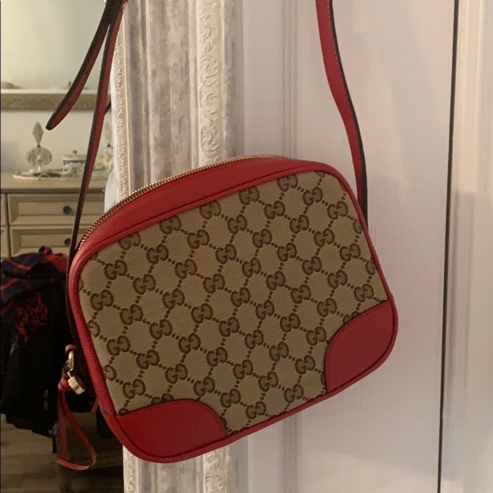 SOLD- Gucci Original G Canvas Mini Bree Crossbody